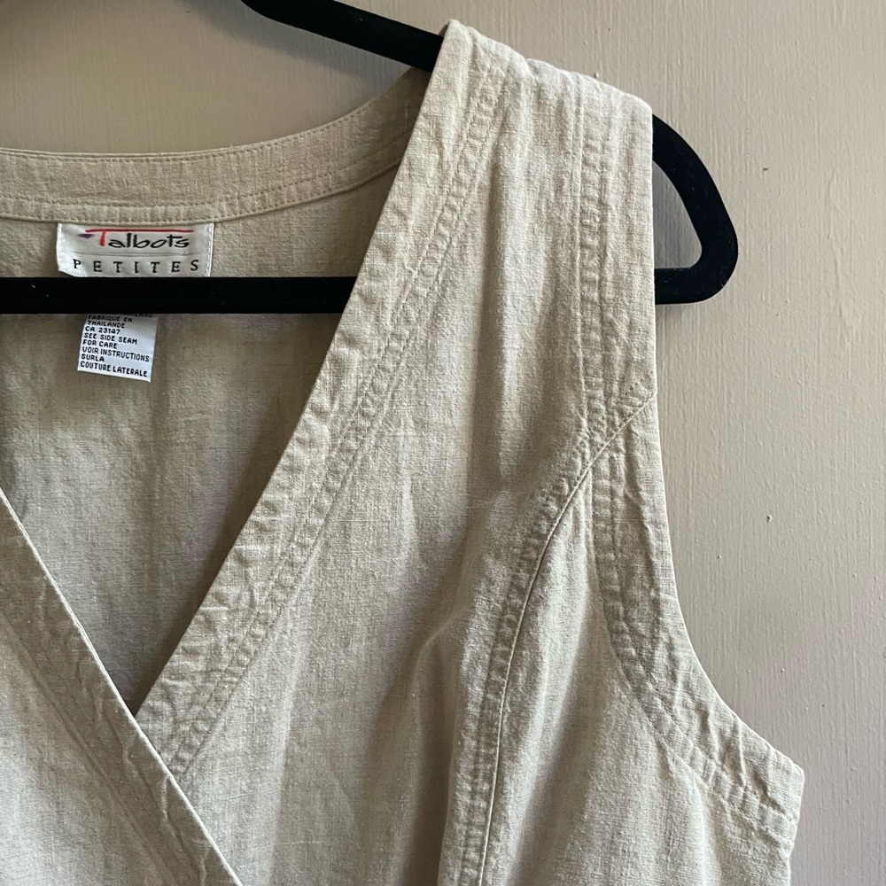 Sleeveless linen Wrap Dress